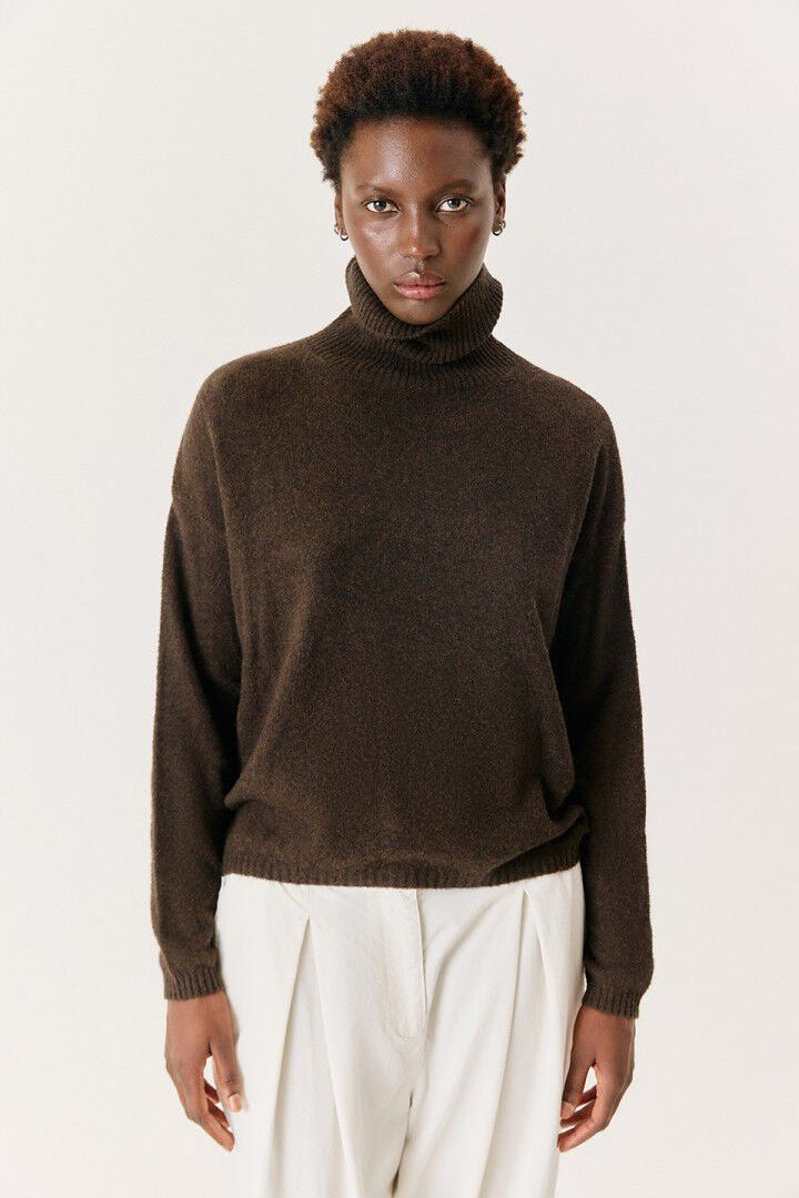 Ouity Choco Melange Roll Neck Jumper