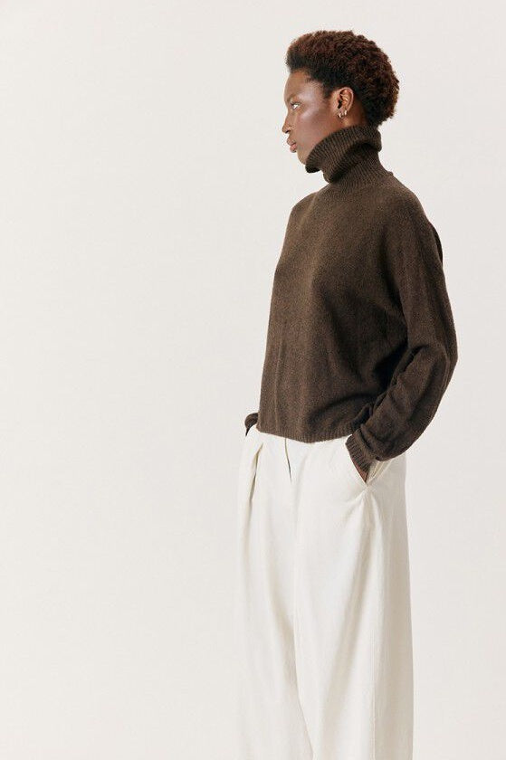 Ouity Choco Melange Roll Neck Jumper