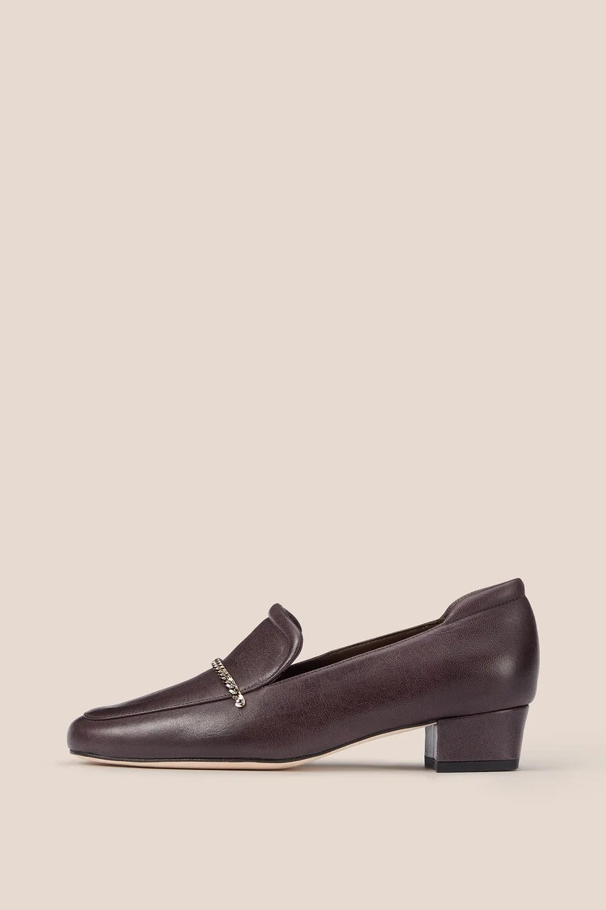 Rowan Aubergine Mid Heel Loafer