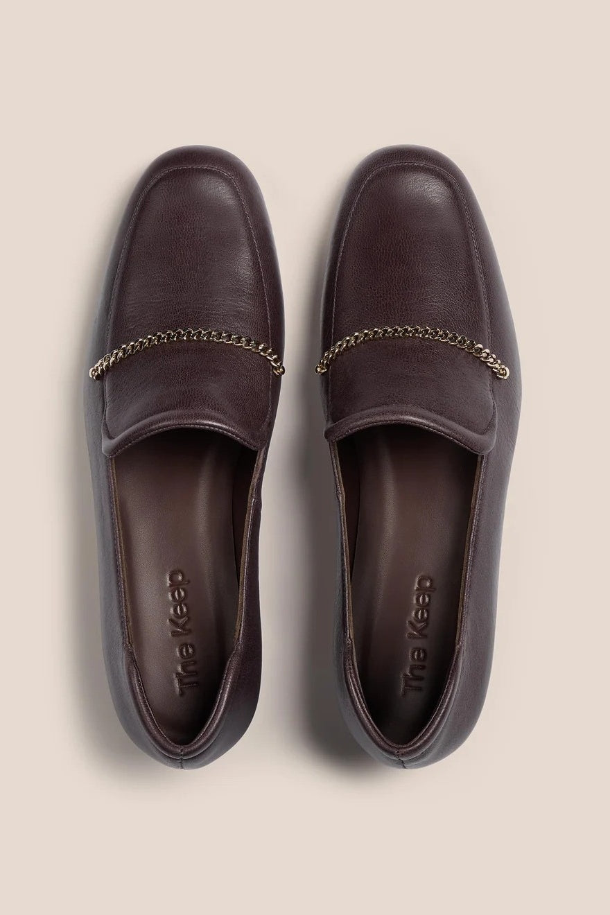 Rowan Aubergine Mid Heel Loafer