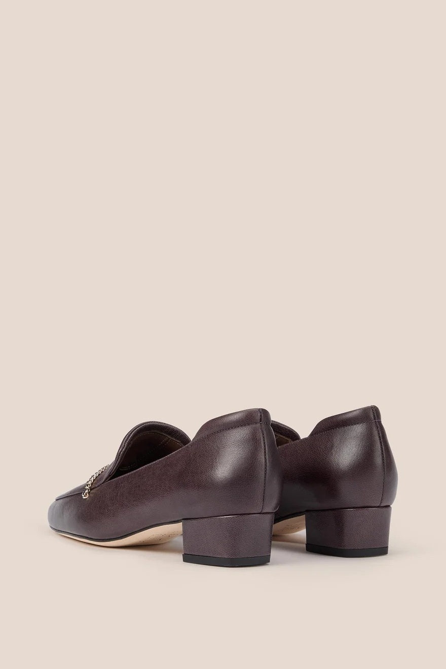 Rowan Aubergine Mid Heel Loafer