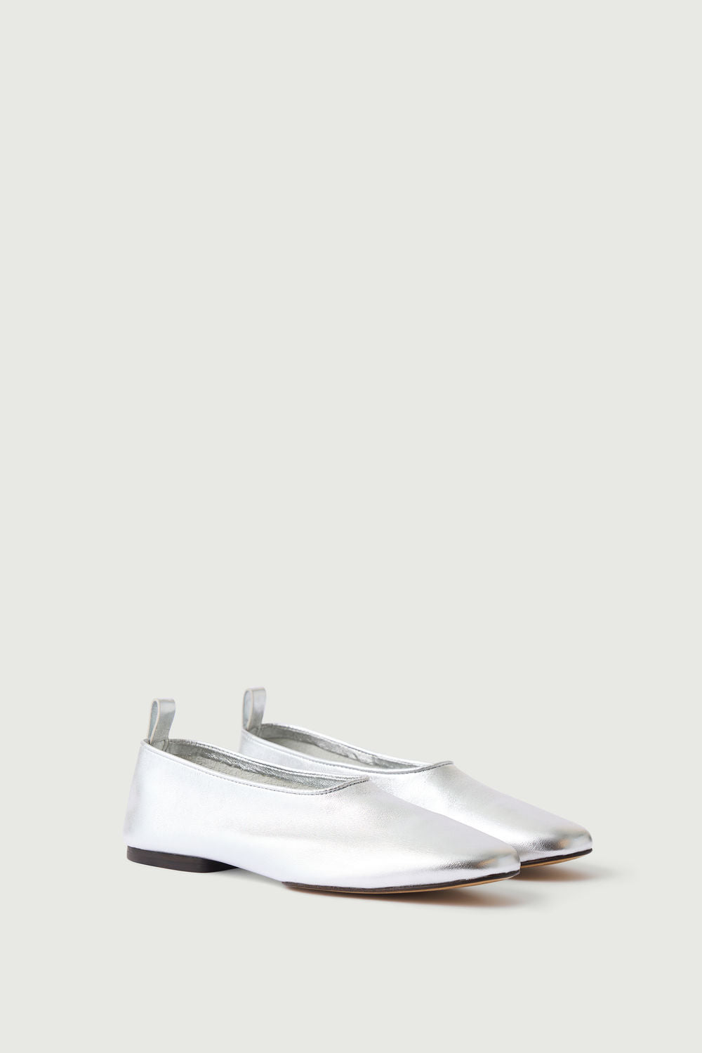 Bala Silver Leather Ballet Shoes