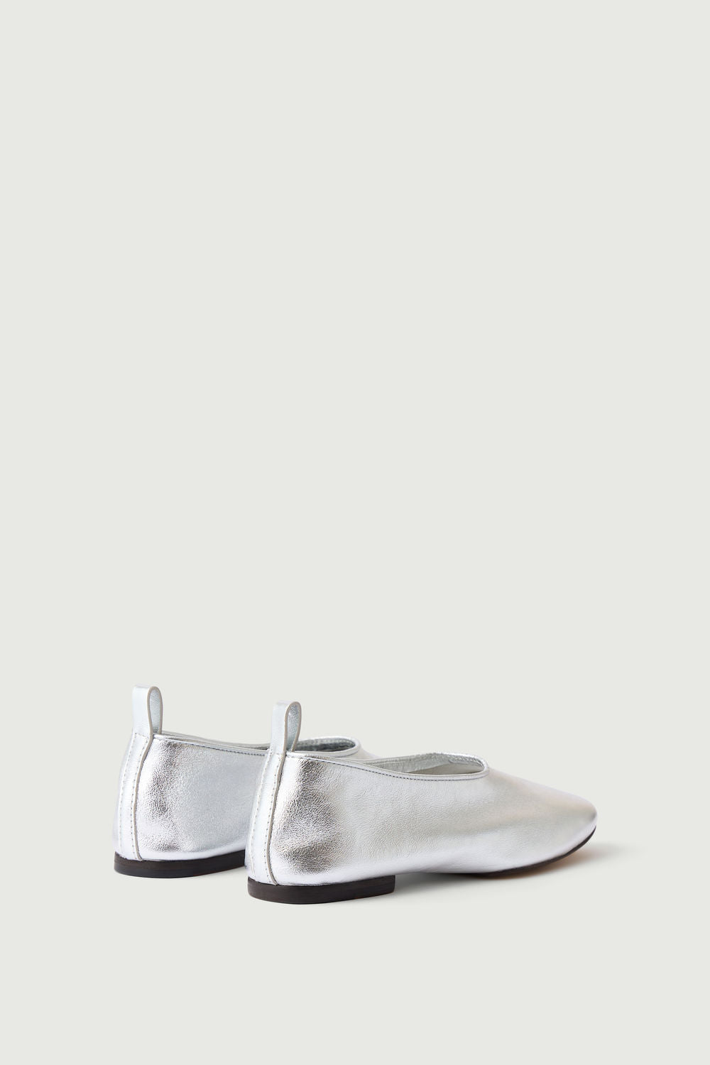 Bala Silver Leather Ballet Shoes