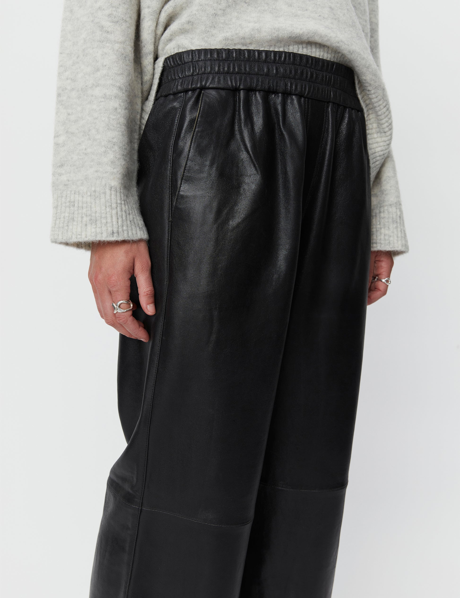 Day Birger - Jonah Polished Leather Wide-Leg Trousers
