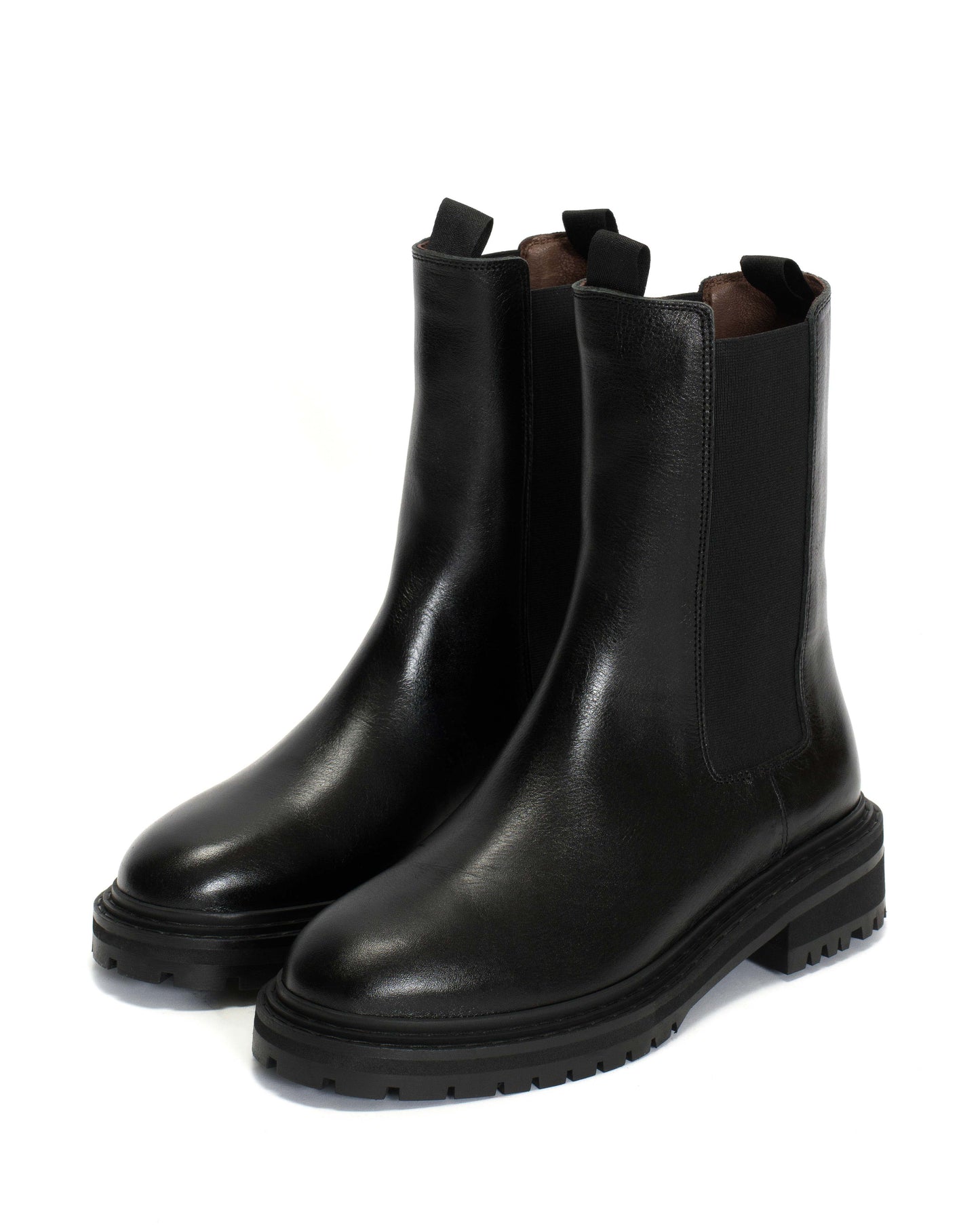 Haily Sport Black Leather Chelsea Boots