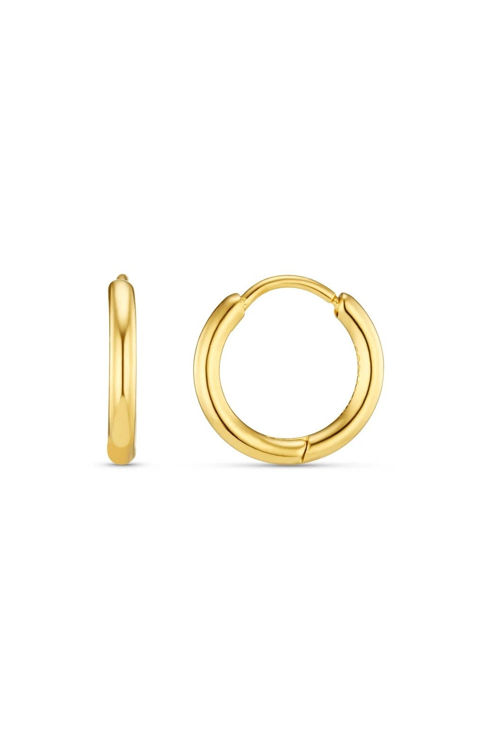 gold hoop earrings on white background
