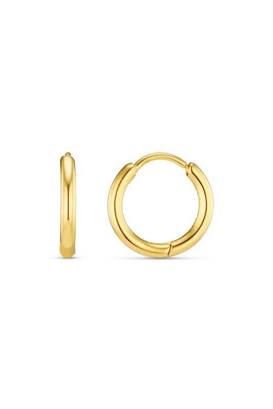 gold hoop earrings on white background