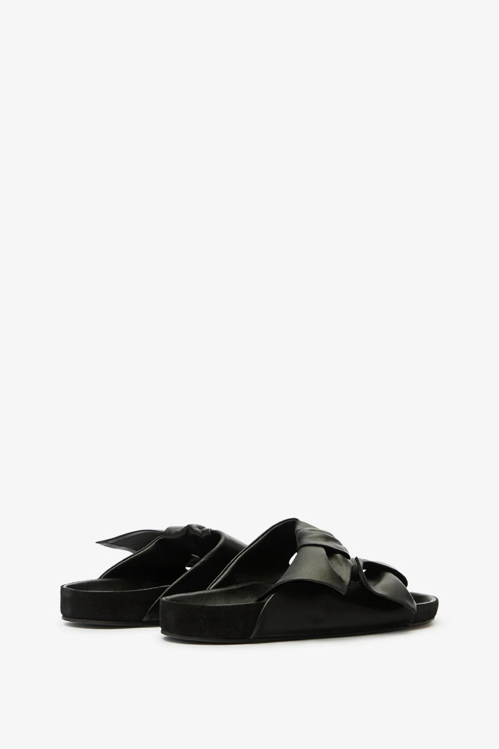 Black sandals on a white background