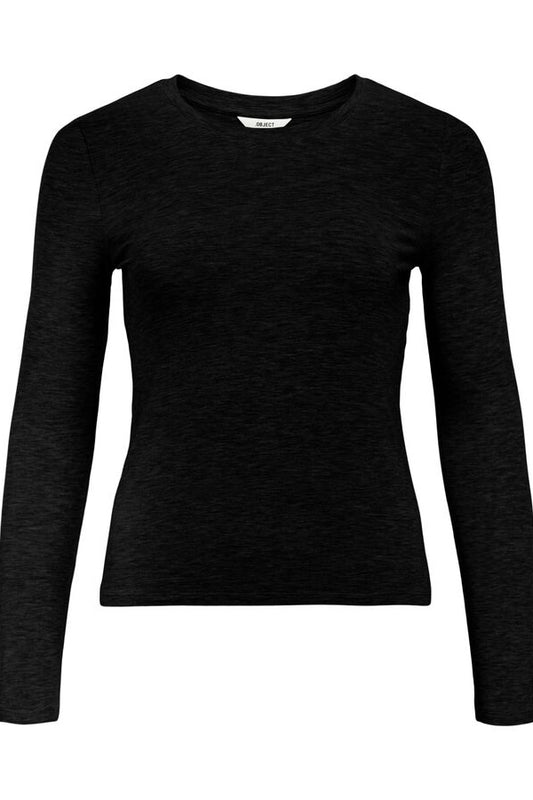 Black long-sleeve shirt on a white background