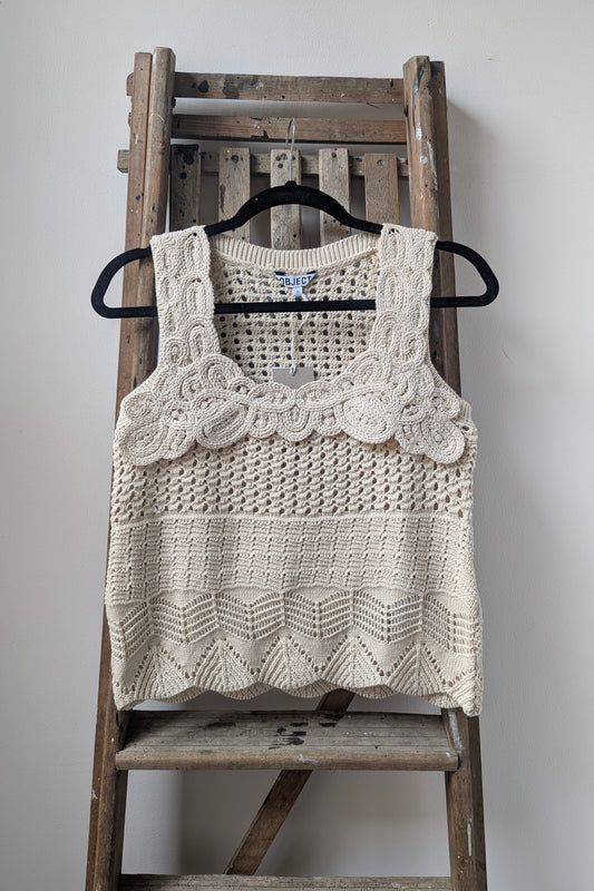Objgerdi Knit Sleeveless Ecru Top