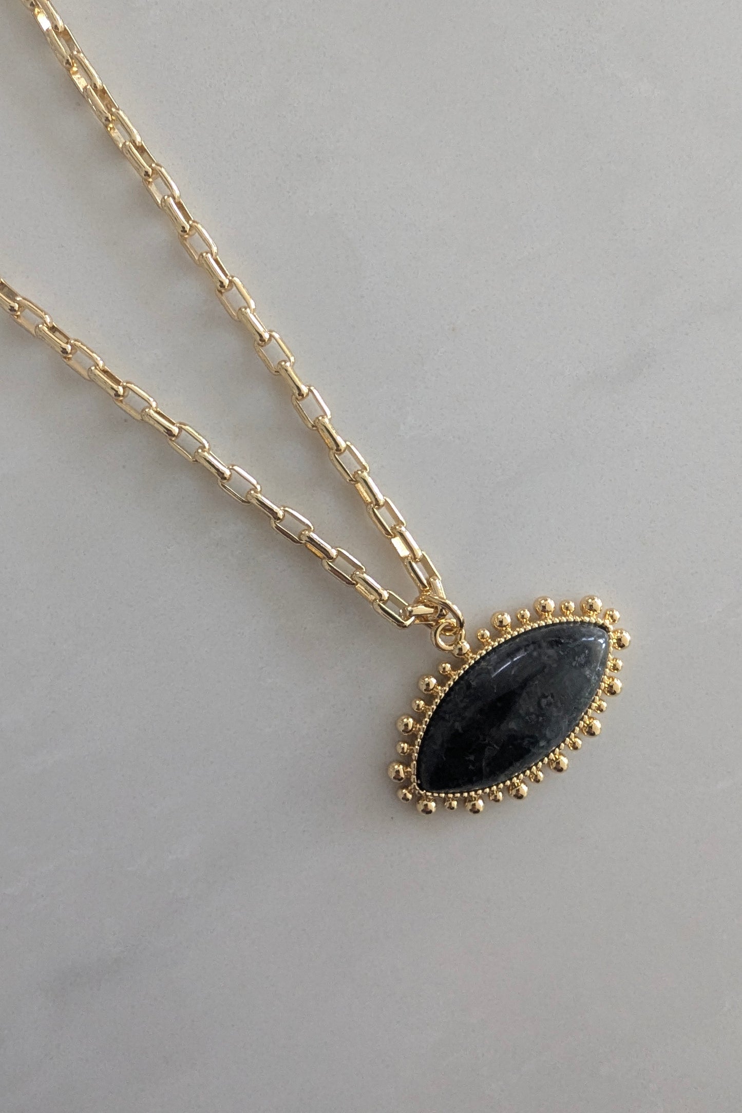 Grey Eye Pendant Necklace