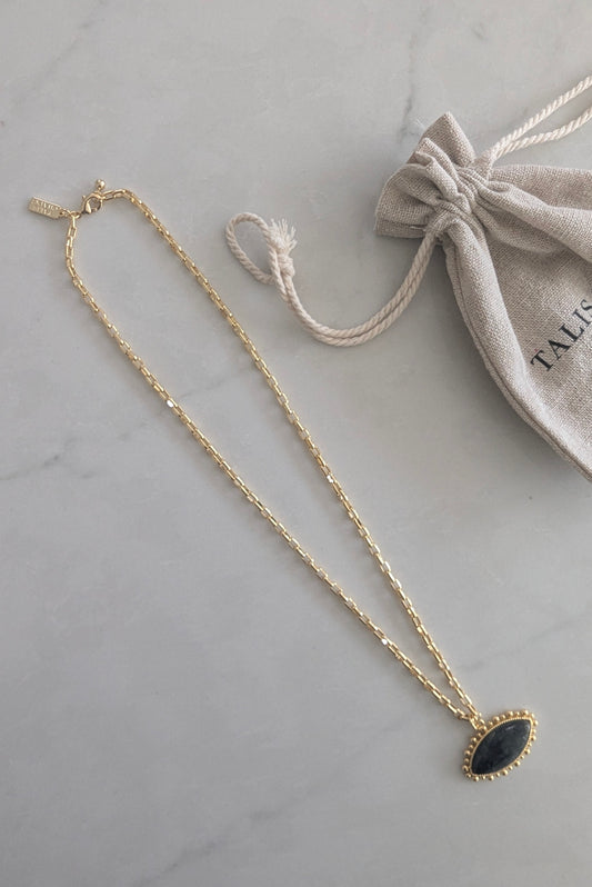 Grey Eye Pendant Necklace