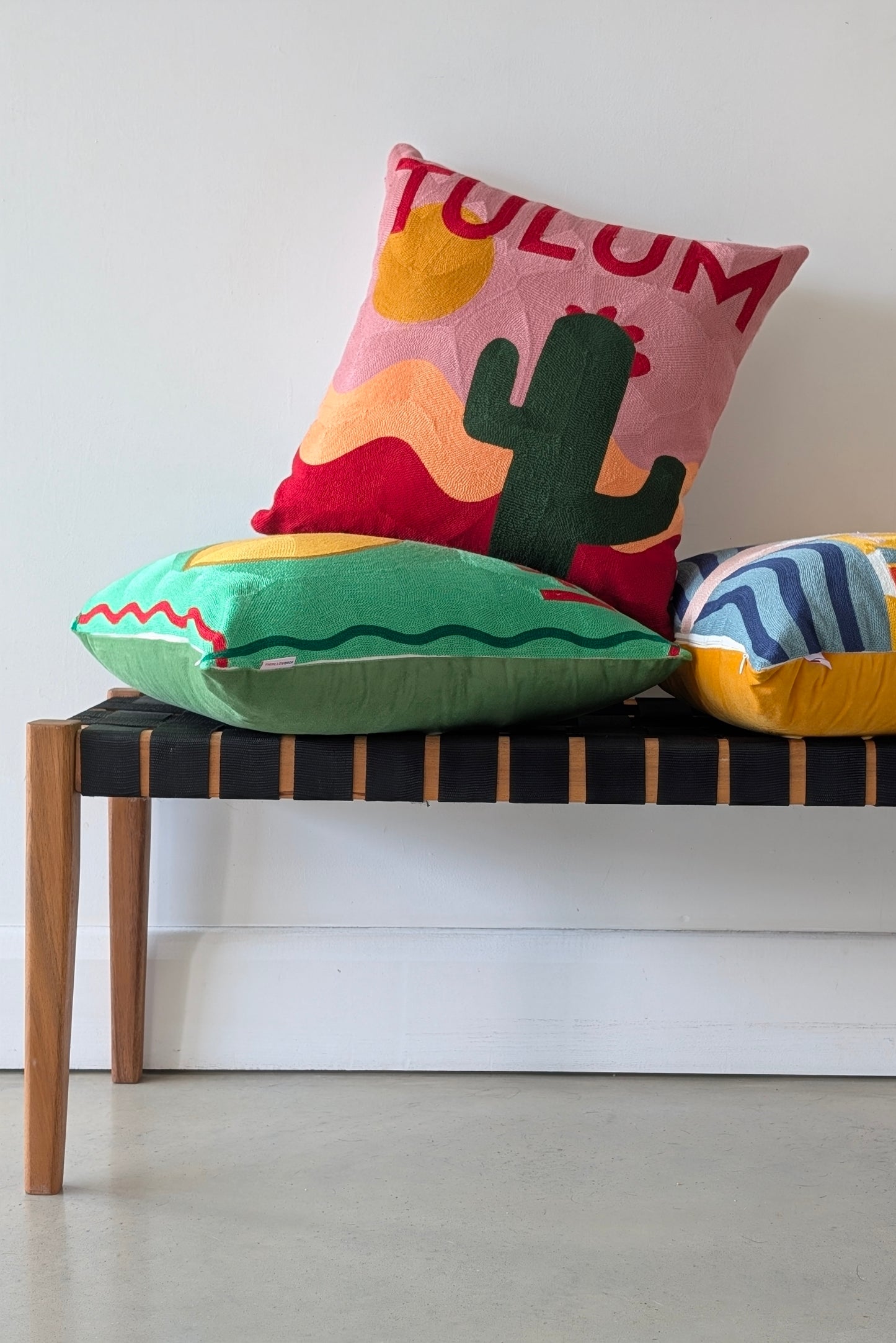 Tulum Cactus Needlepoint Cushion