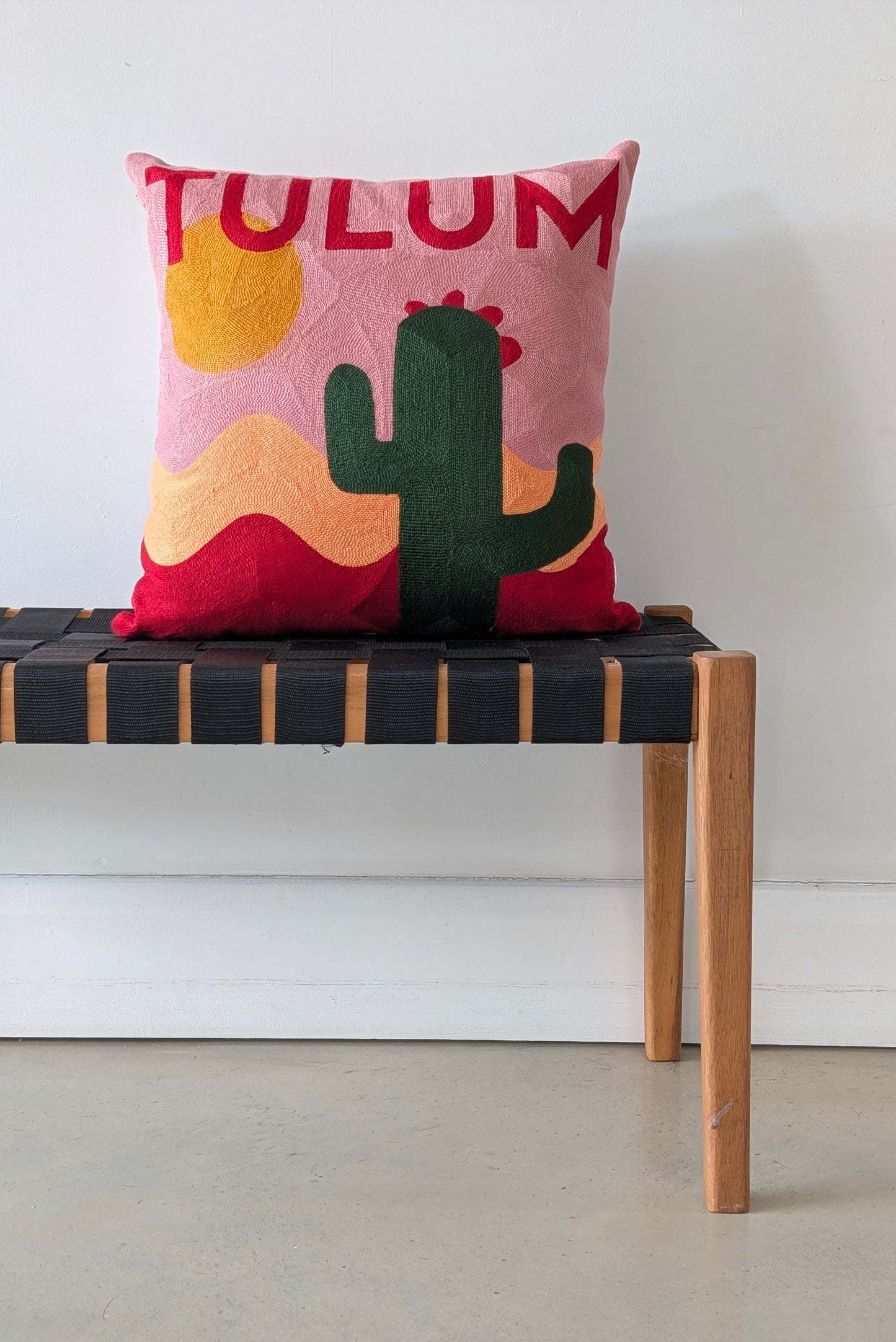 Tulum Cactus Needlepoint Cushion