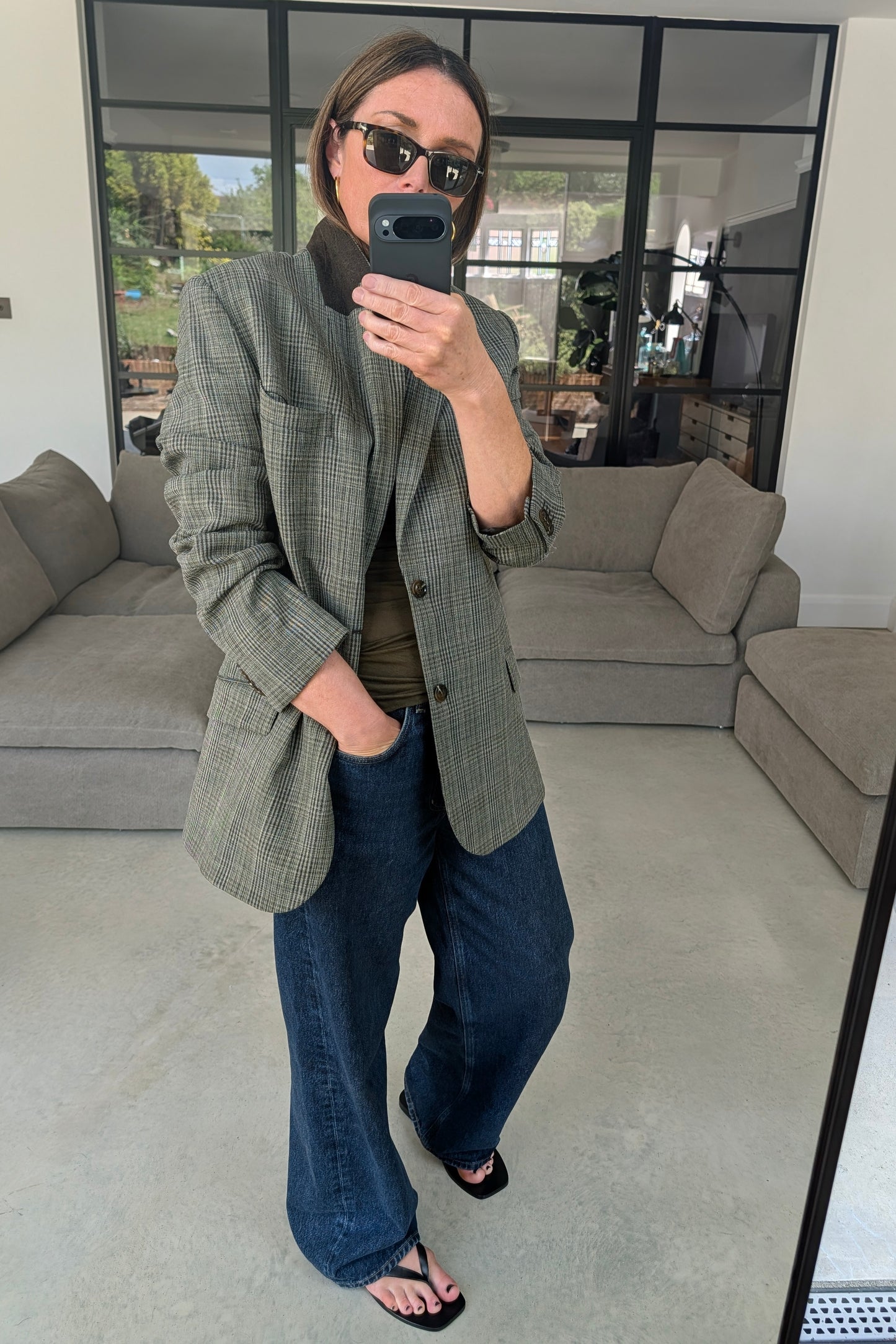 Hermosa Checked Tailored Jacket
