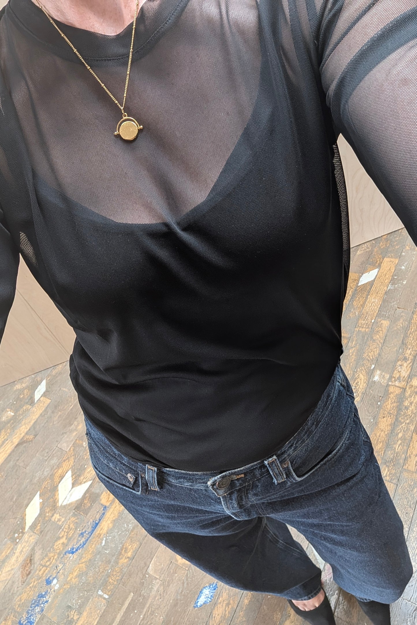 Lila Mesh Top