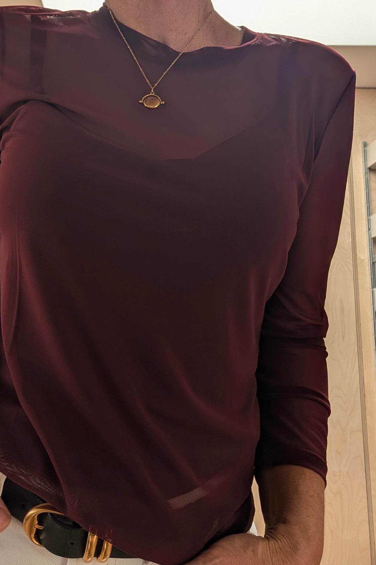 Lila Mesh Top