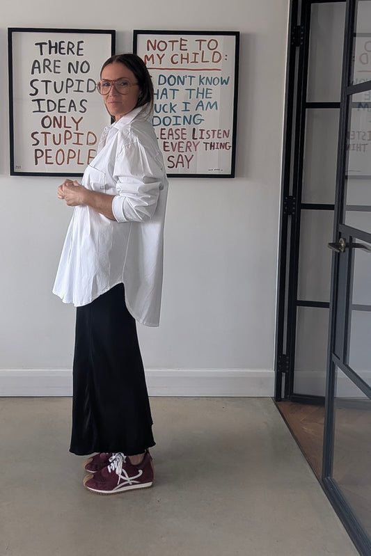 Satin Silk Blend Skirt