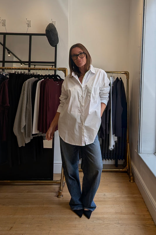 White Cotton Boyfriend Shirt