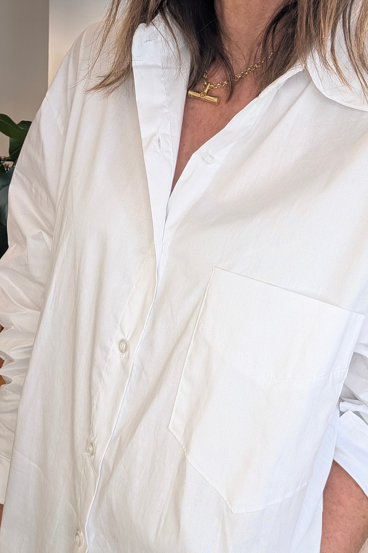 White Cotton Boyfriend Shirt