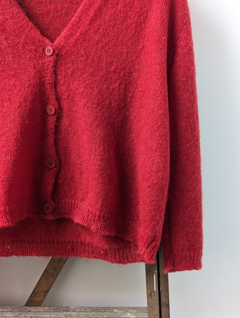 Masscob Red Mohair Cardigan size XS