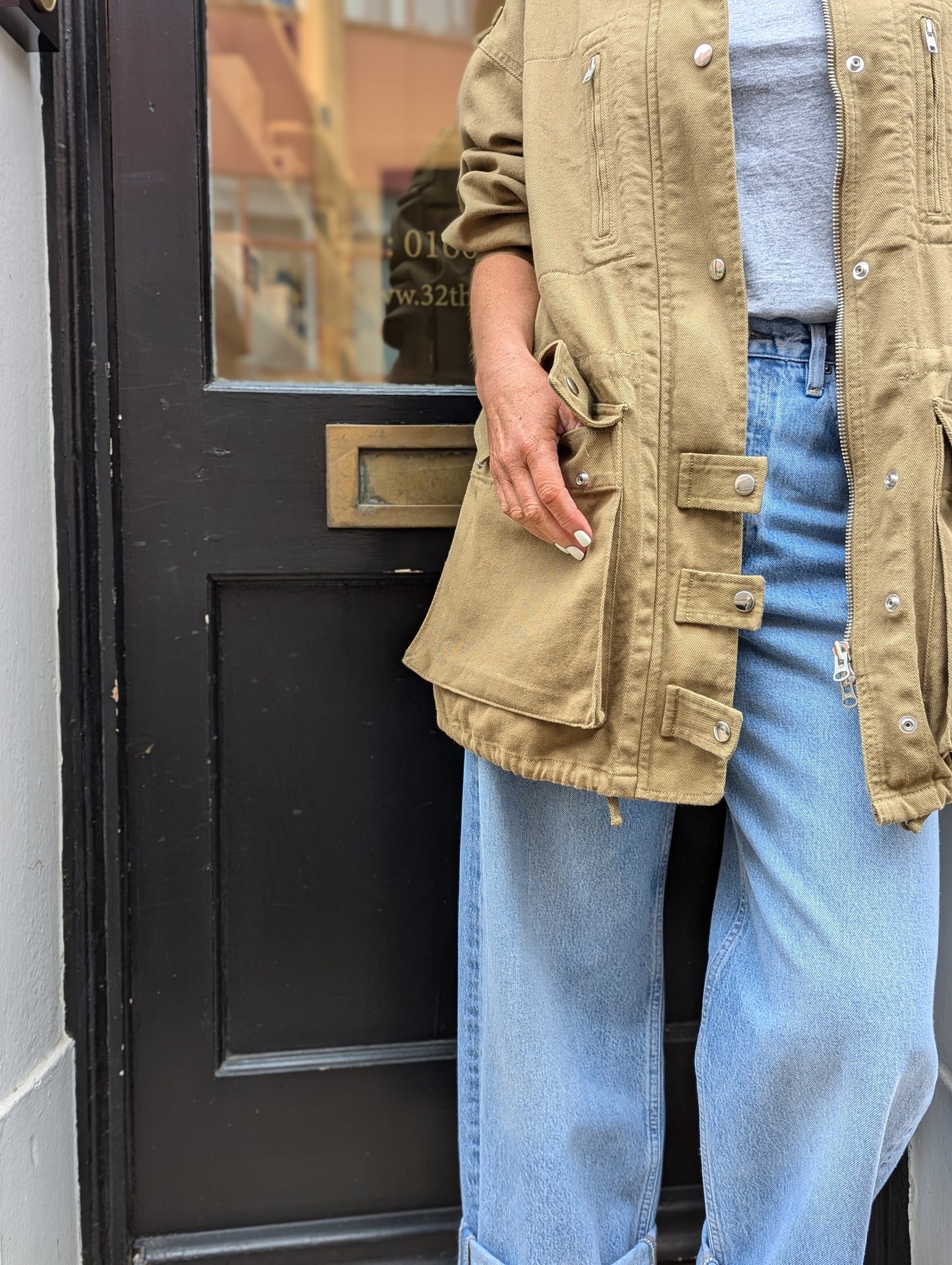 Joanna Khaki Utility Jacket