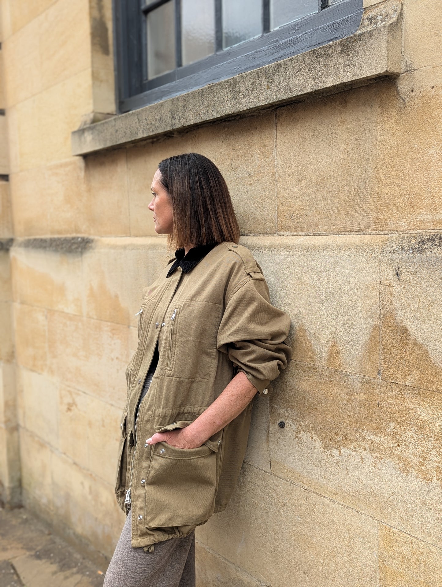 Joanna Khaki Utility Jacket