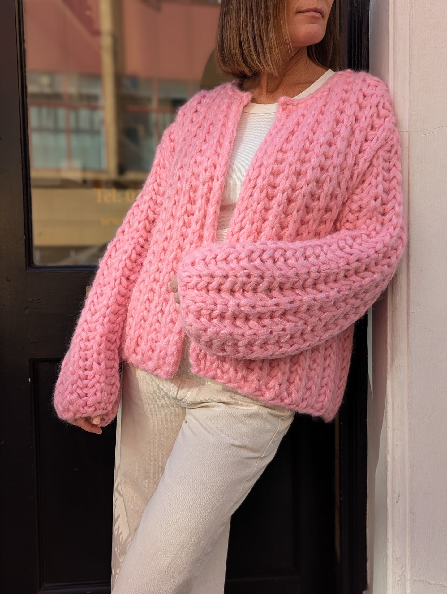 Paloma Super Pink Chunky Knit Cardigan