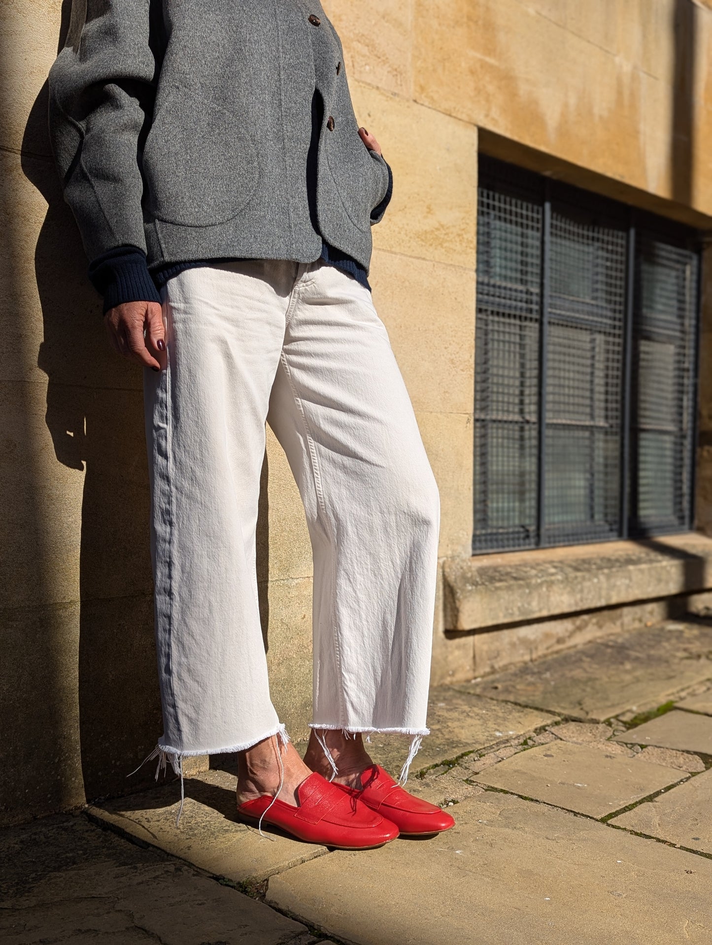 Lindsay Red Leather Loafers