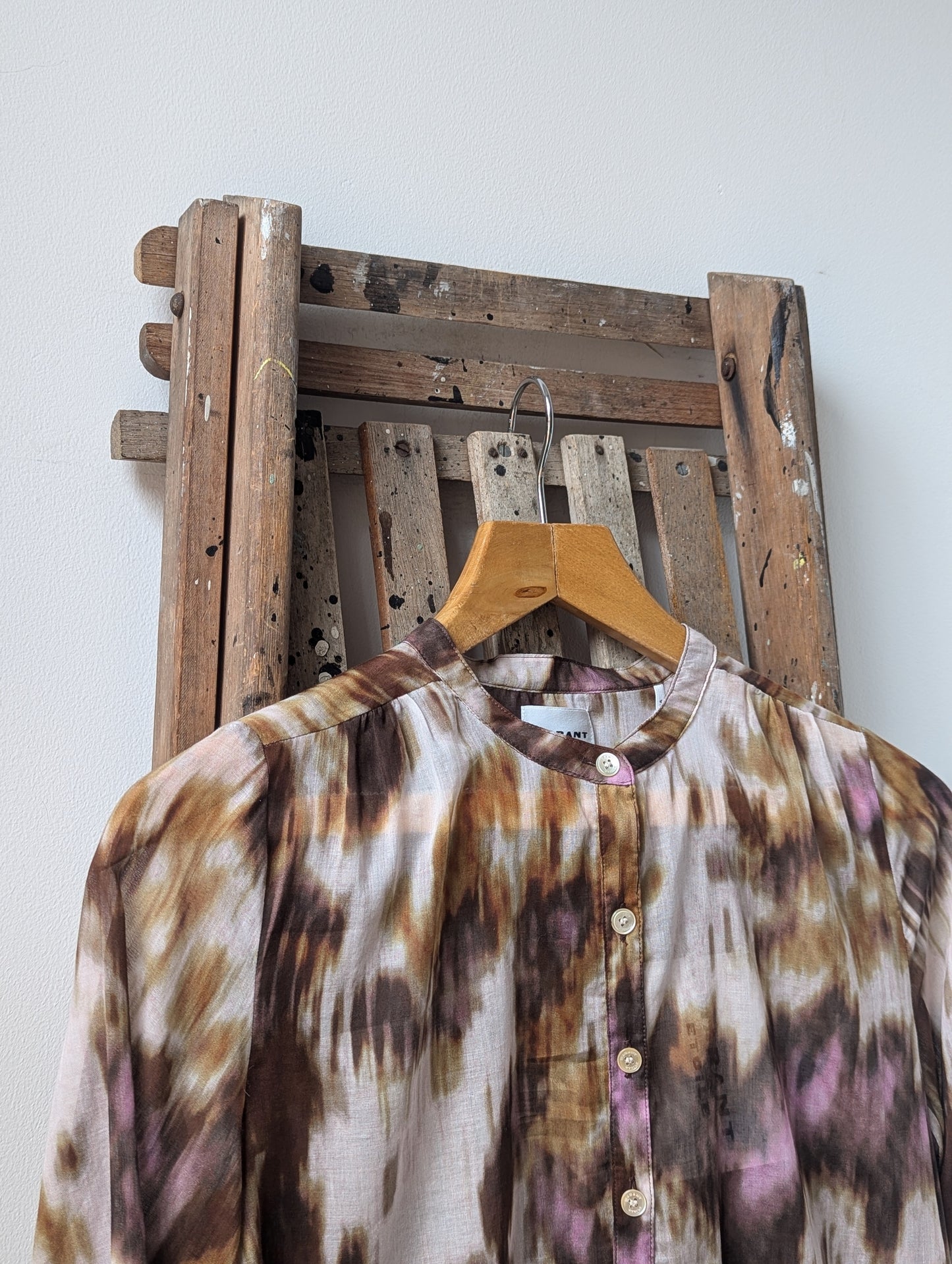 Maria Ecru & Ochre Cotton Blouse