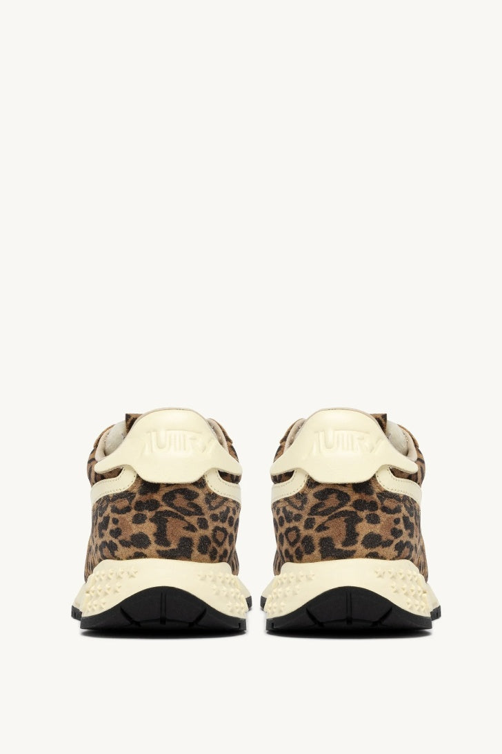 back of leopard print trainers with cream back tabs