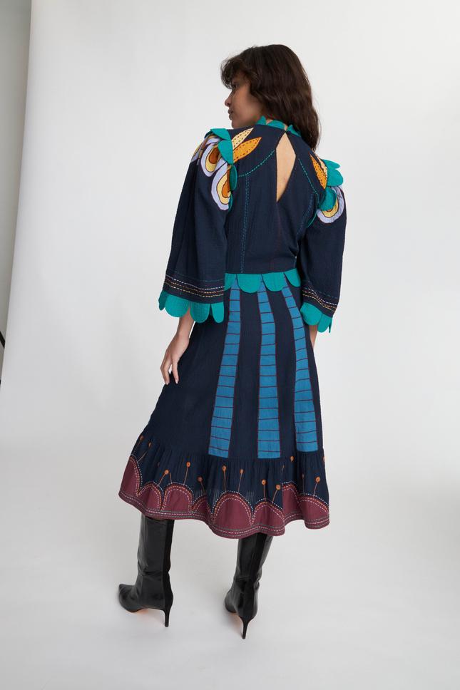 Embroidered Tailors Wardrobe Multi-Coloured Dress