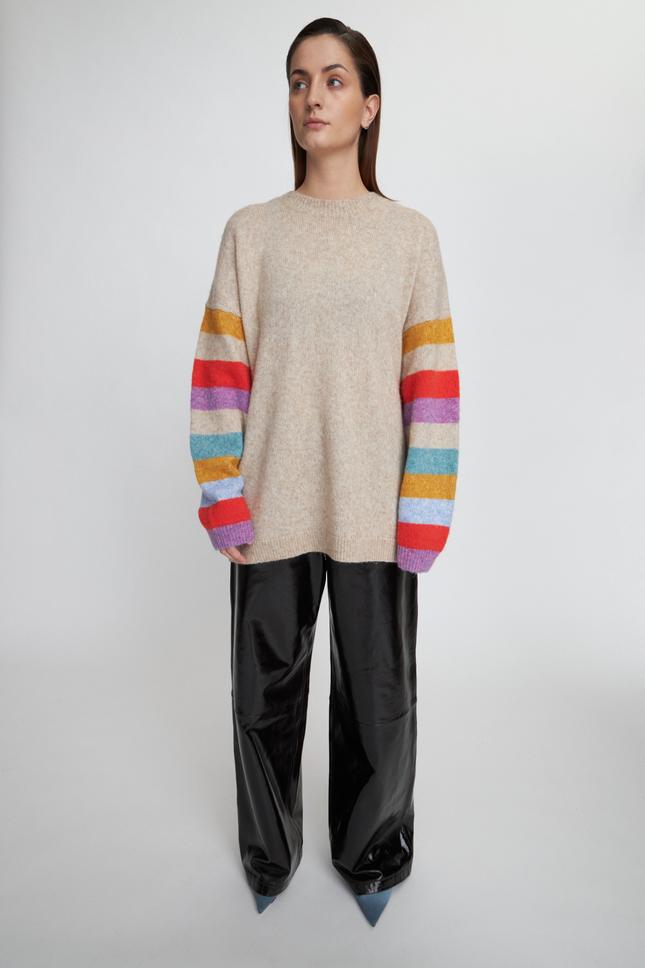 Oversized Multi-Colour Striped Jumper