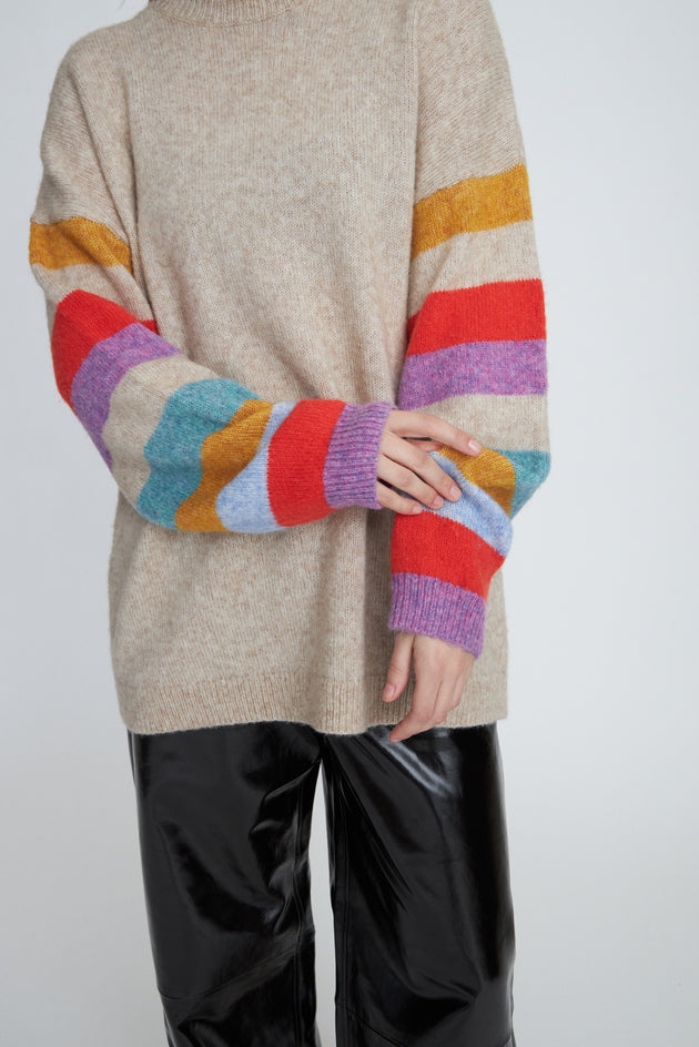 Oversized Multi-Colour Striped Jumper