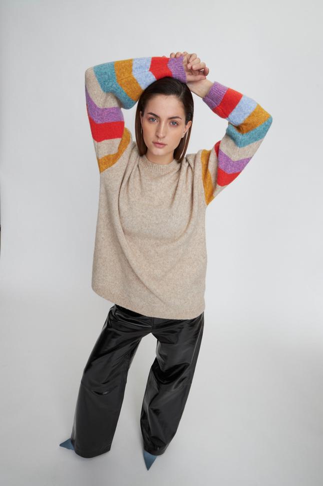 Oversized Multi-Colour Striped Jumper