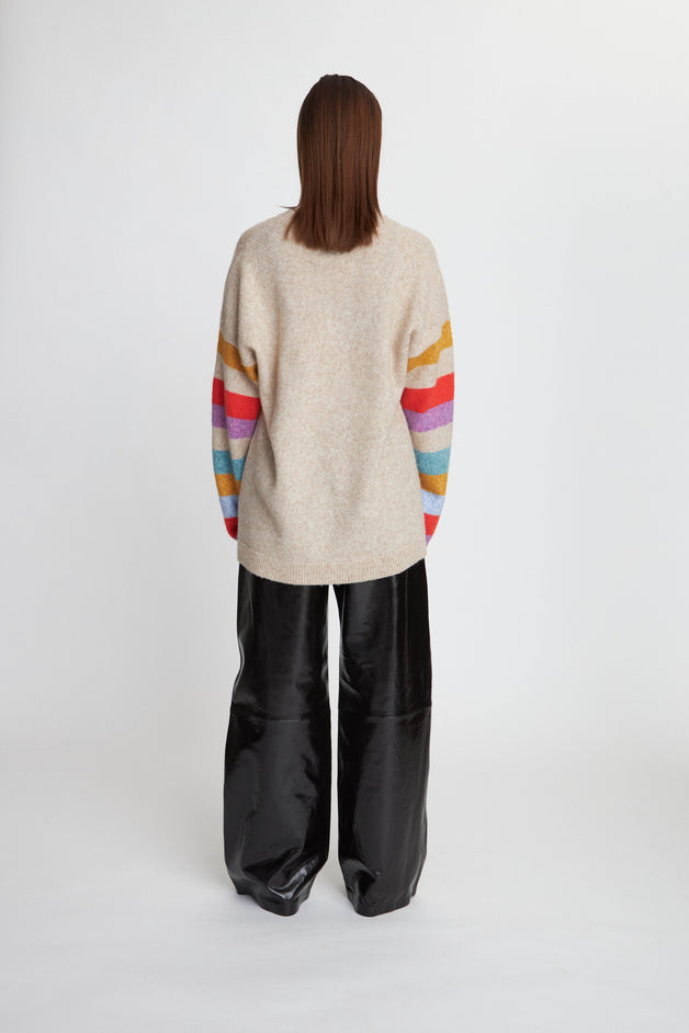 Oversized Multi-Colour Striped Jumper