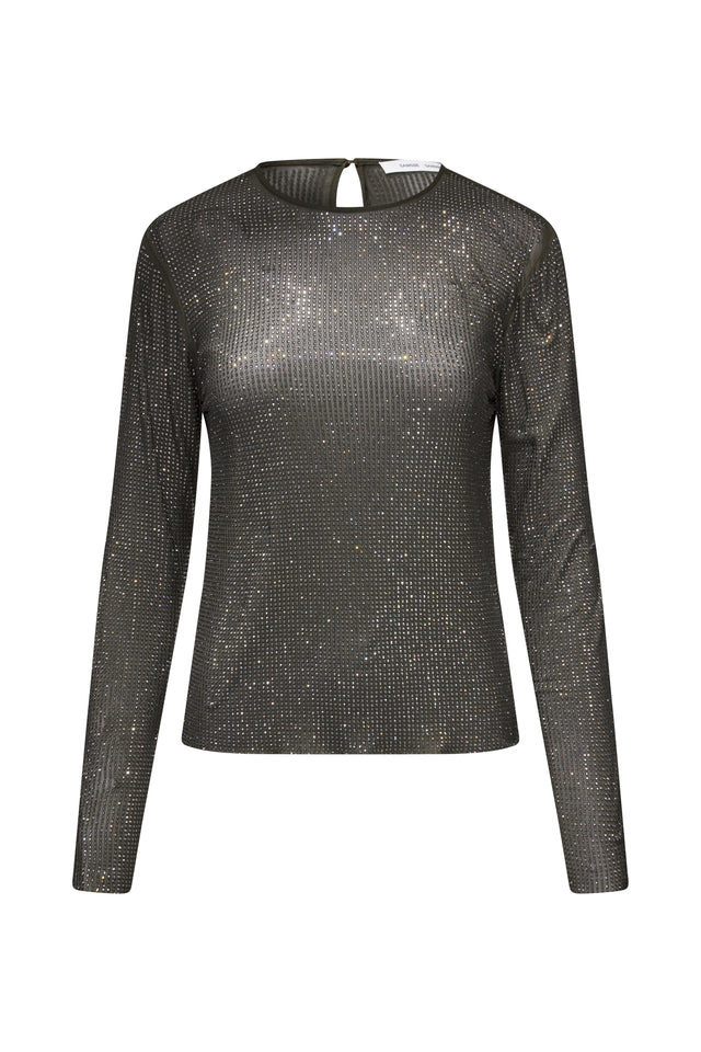 Samagda Black Olive Sparkle Top