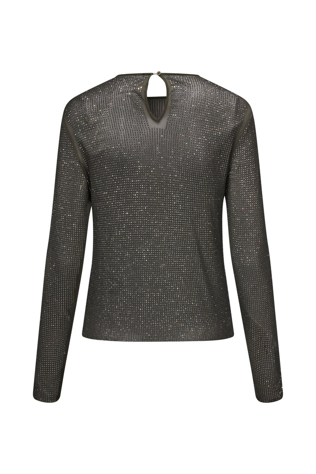 Samagda Black Olive Sparkle Top