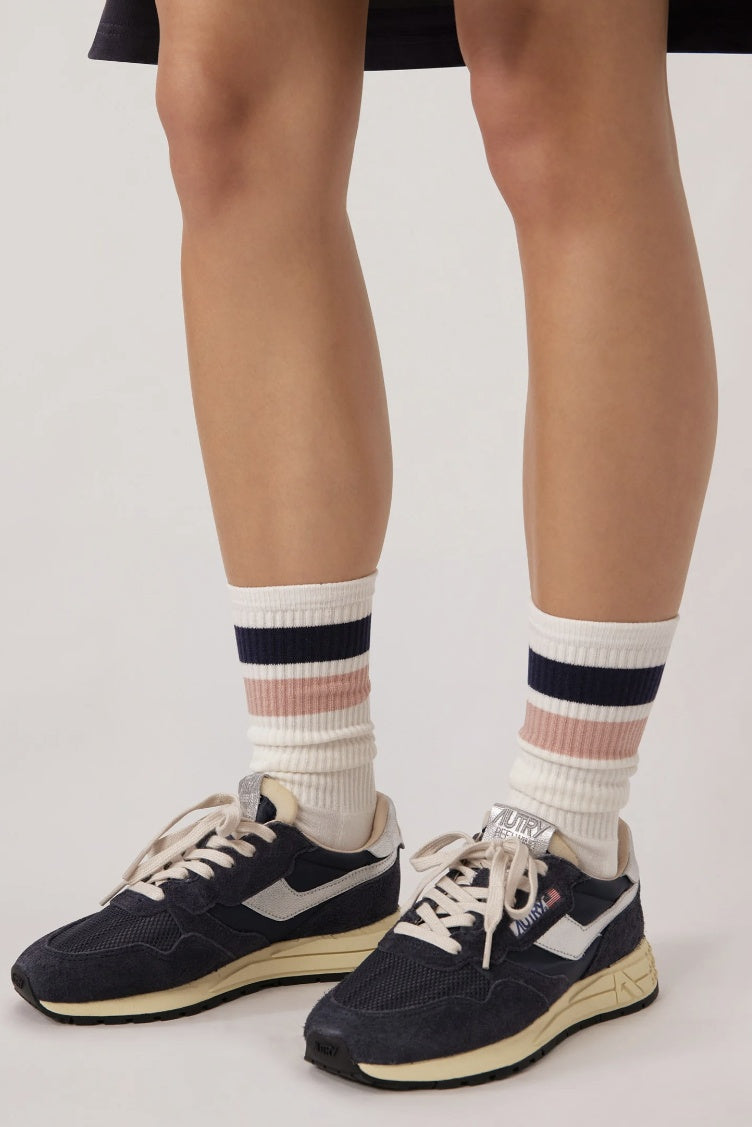 Reelwind Low Sneakers in Space and Silver Nylon Suede and Leather