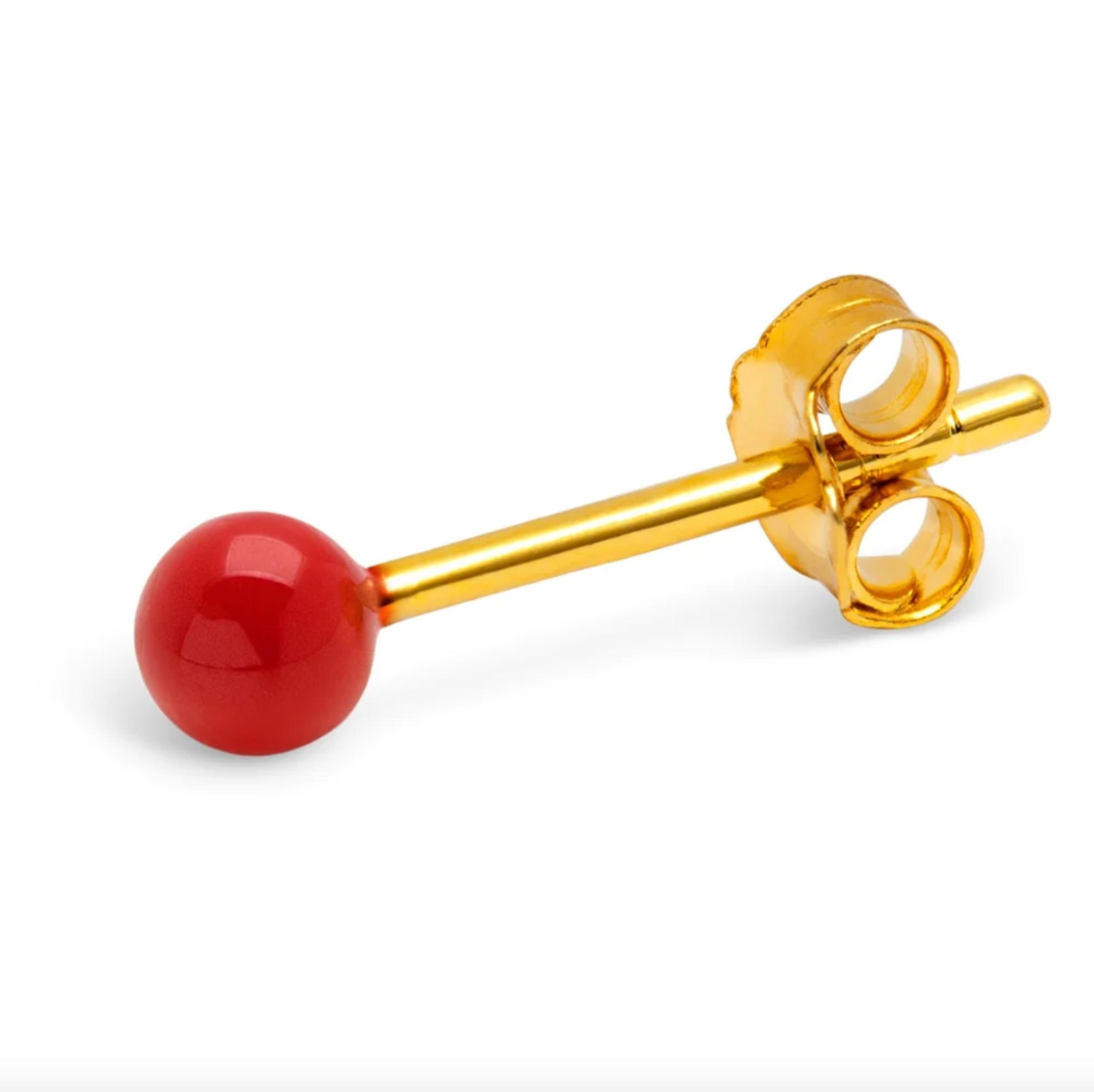 Lulu Copenhagen - Colour Ball Single Stud Earring (passion red))
