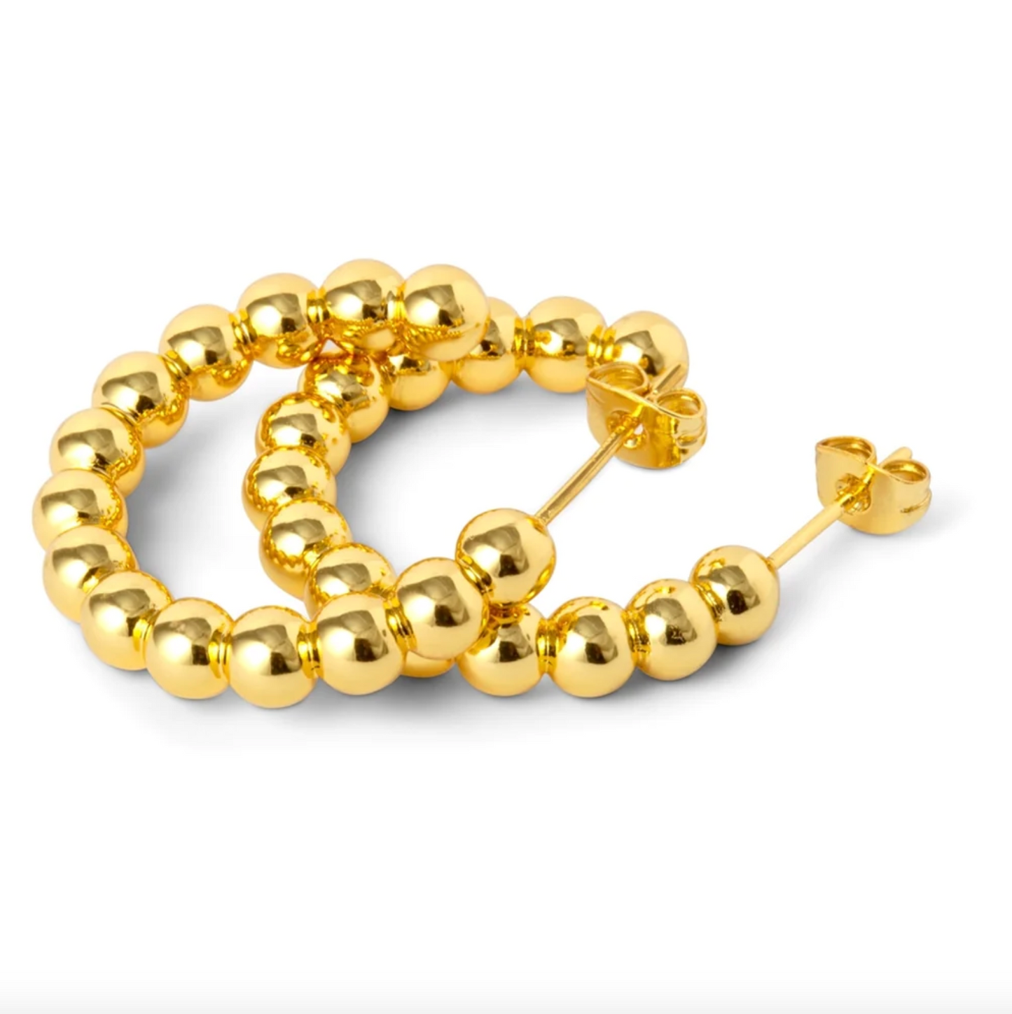 Lulu Copenhagen - Large Gold Ball Hoop Earrings
