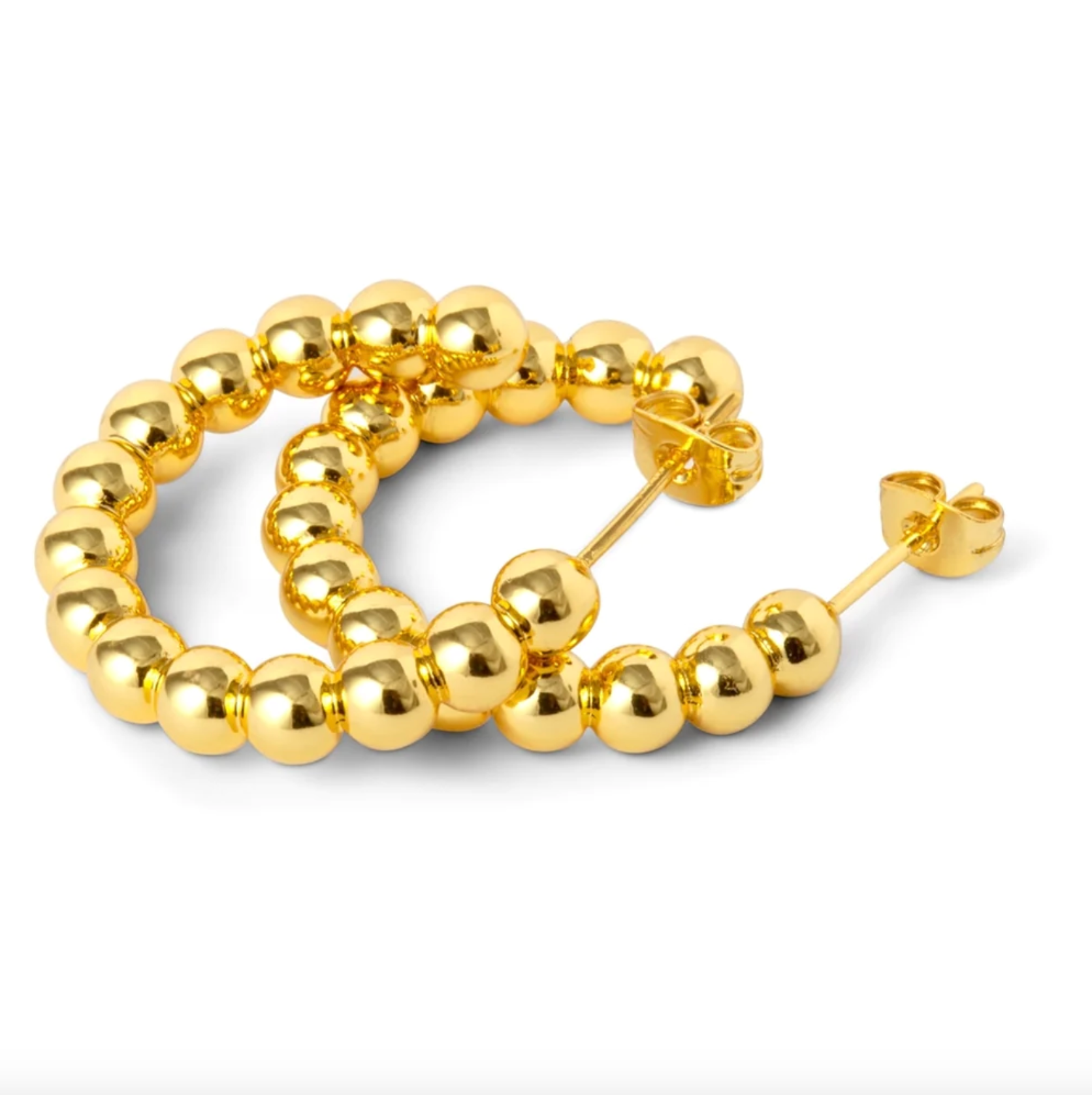 Lulu Copenhagen - Large Gold Ball Hoop Earrings