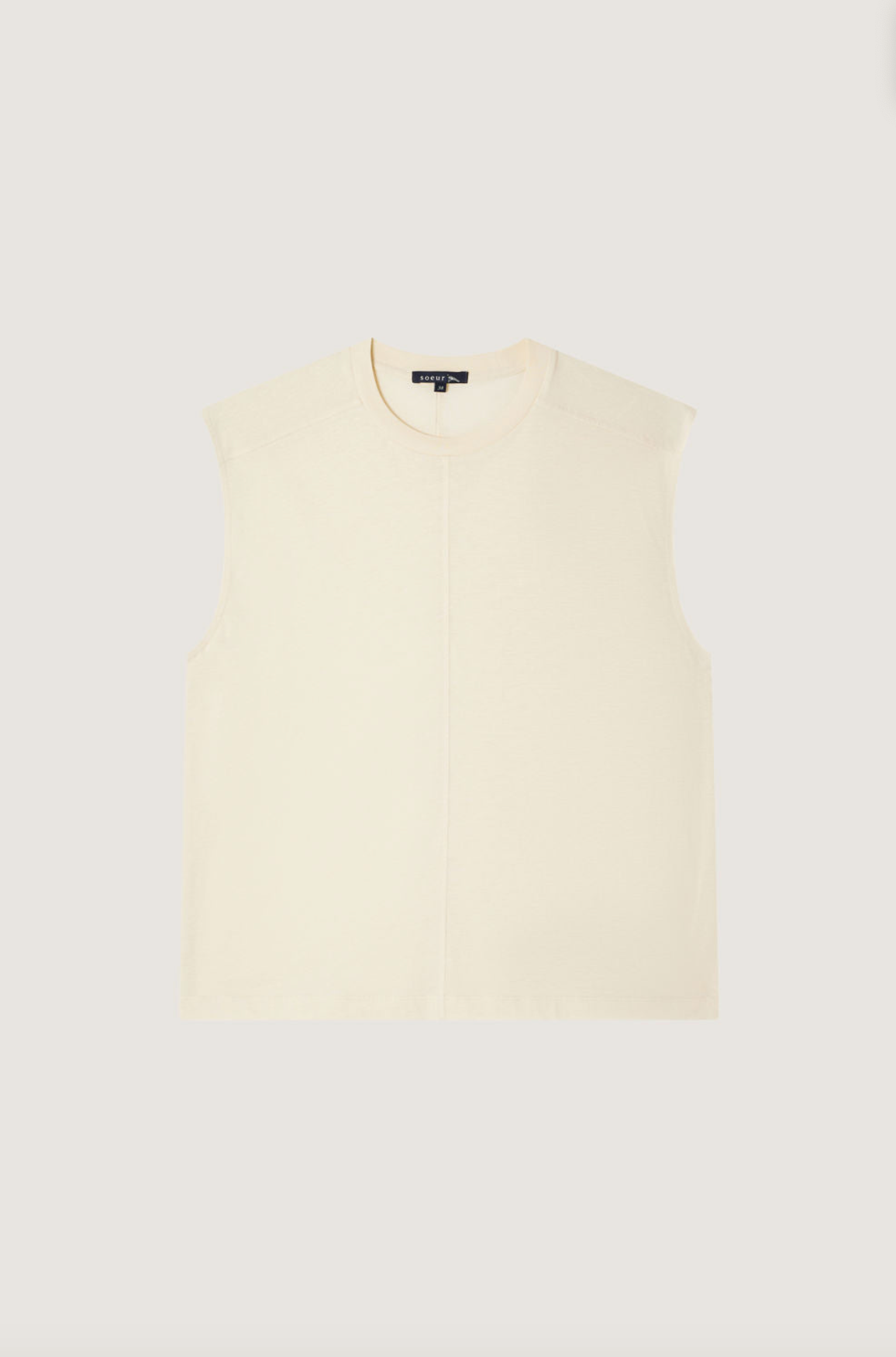 Soeur - Apolline Ecru Sleeveless T-Shirt - Image 6 of 6