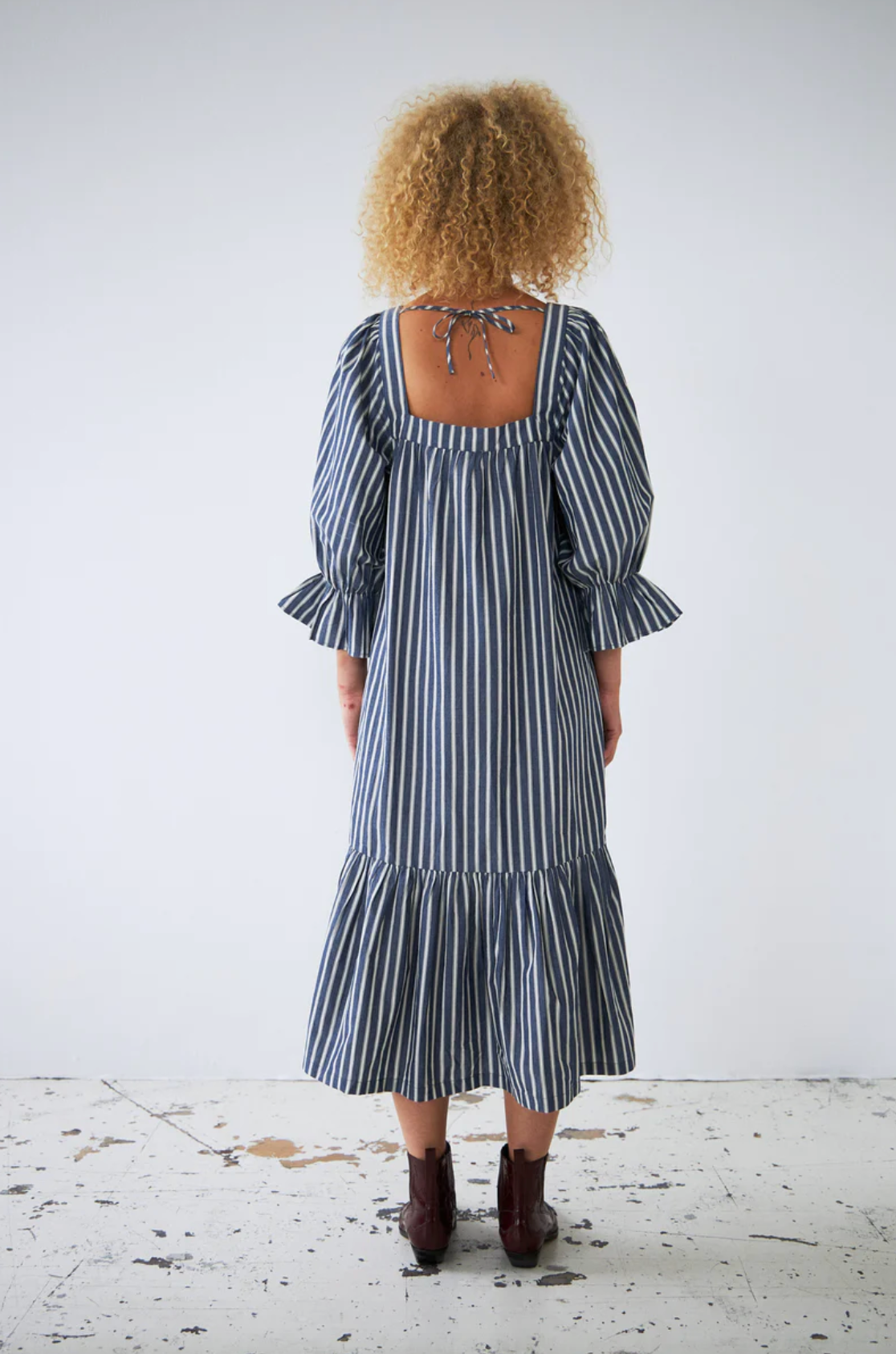 Stella Nova - Blue Striped Midi-Dress - Image 2