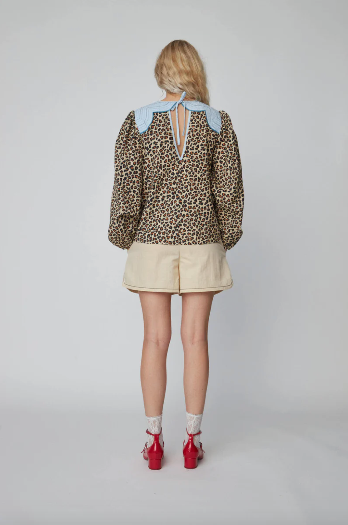 Embroidered Leopard Print Blouse