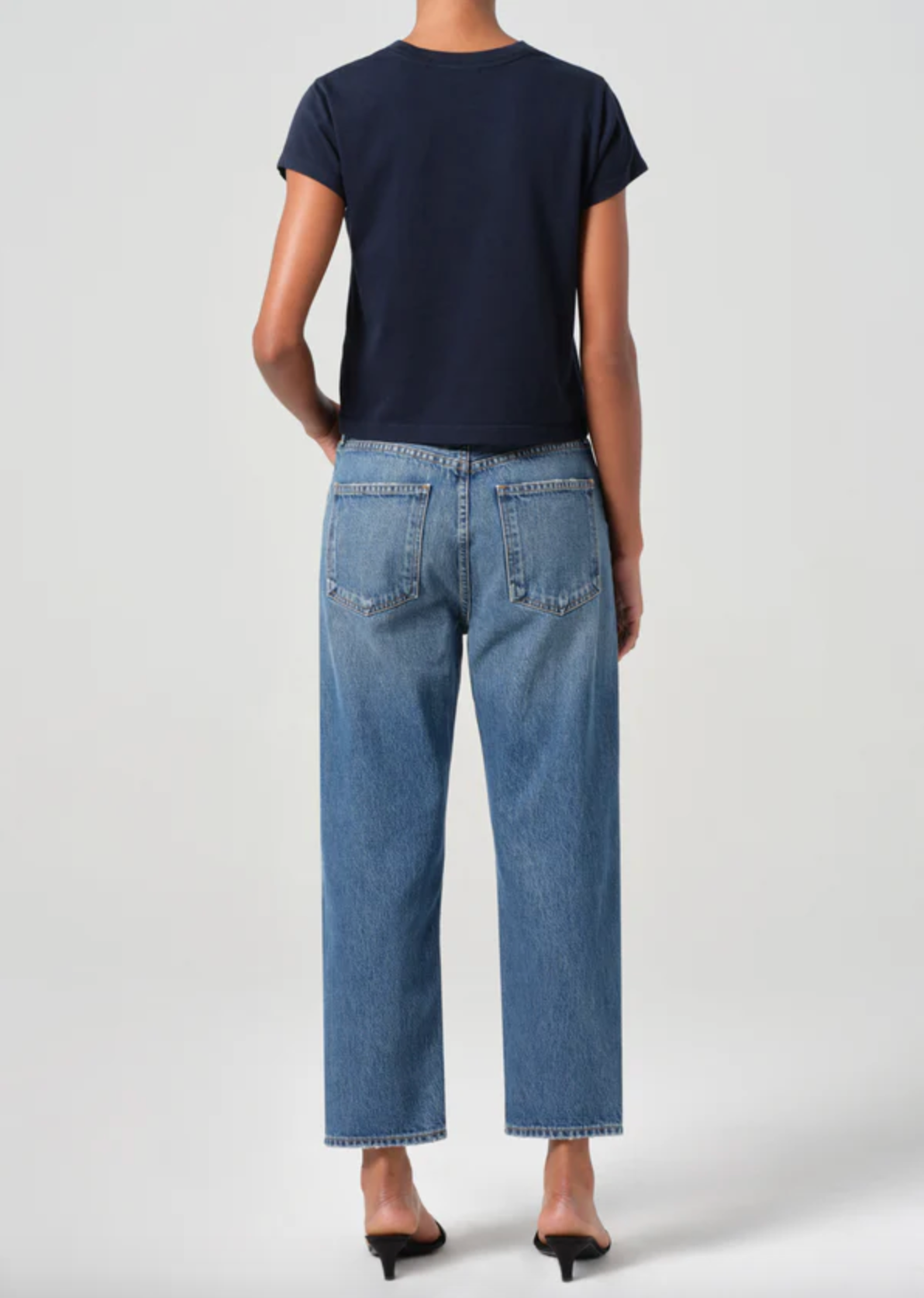 90s Crop Mid-Rise Loose Straight Essence Jeans