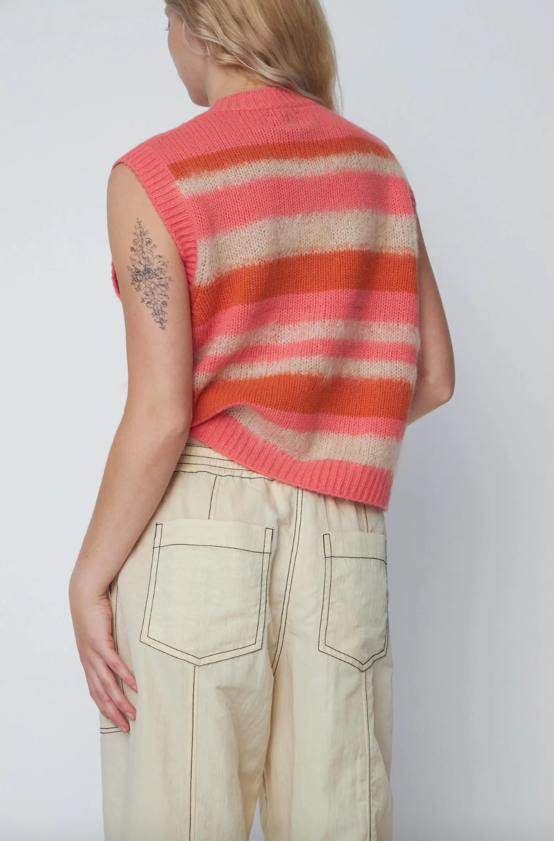 Sunshine Orange Striped Knitted Vest