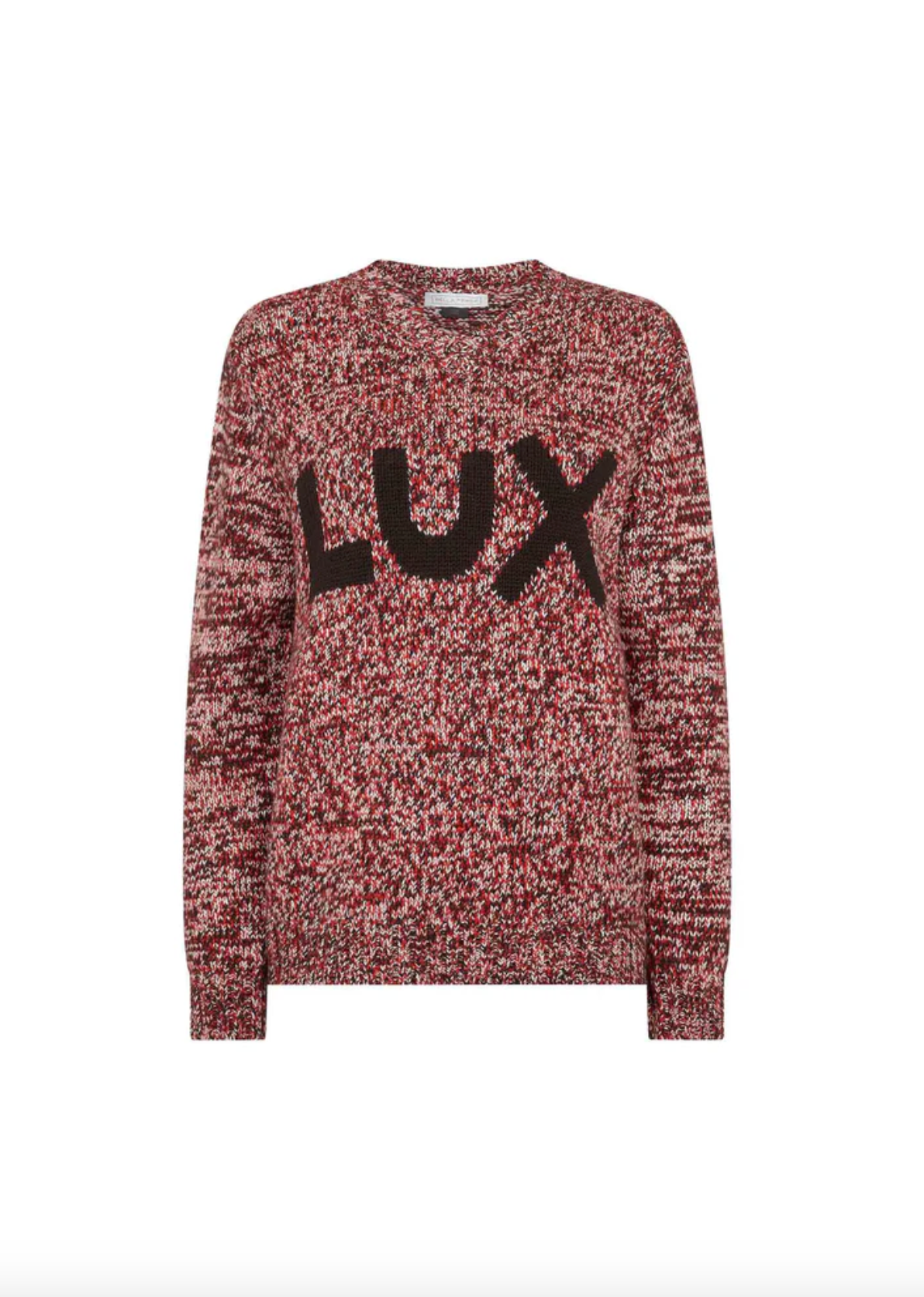 Lux Red Melange Merino V-Neck Knit