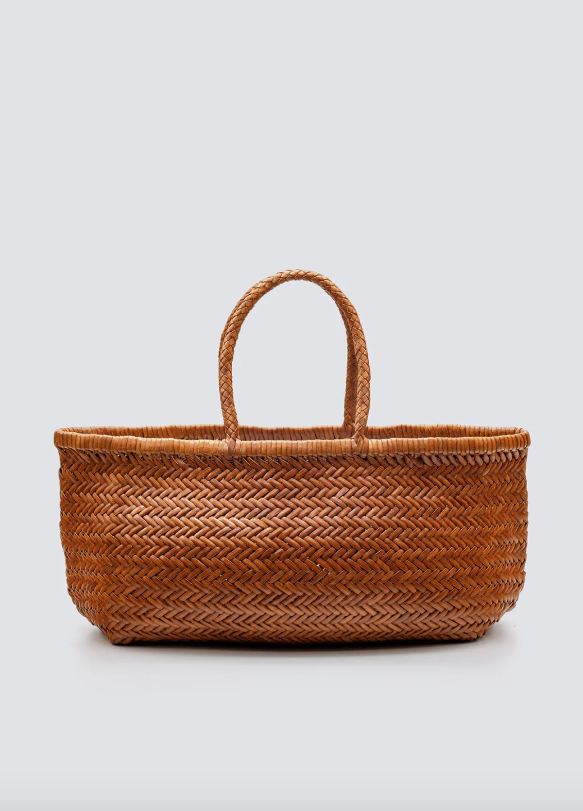 Bamboo Tan Triple Jump Woven Leather Bag