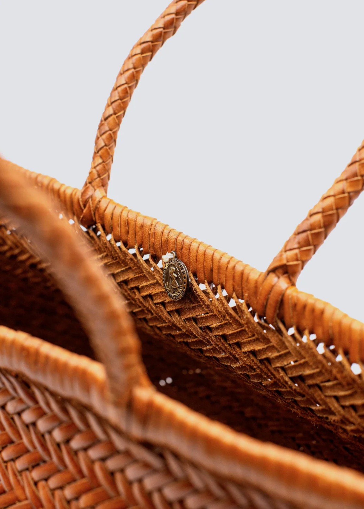 Bamboo Tan Triple Jump Woven Leather Bag